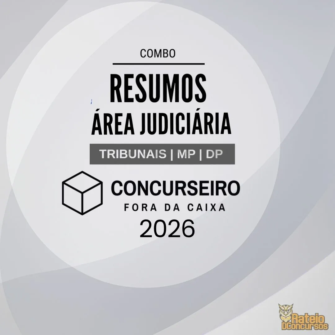 Combo – Área Judiciária - Tribunais, MP e Defensorias - Concurseiro Fora da Caixa 2026 Combo – Área Judiciária - Tribunais, MP e Defensorias - Concurseiro Fora da Caixa 2026
