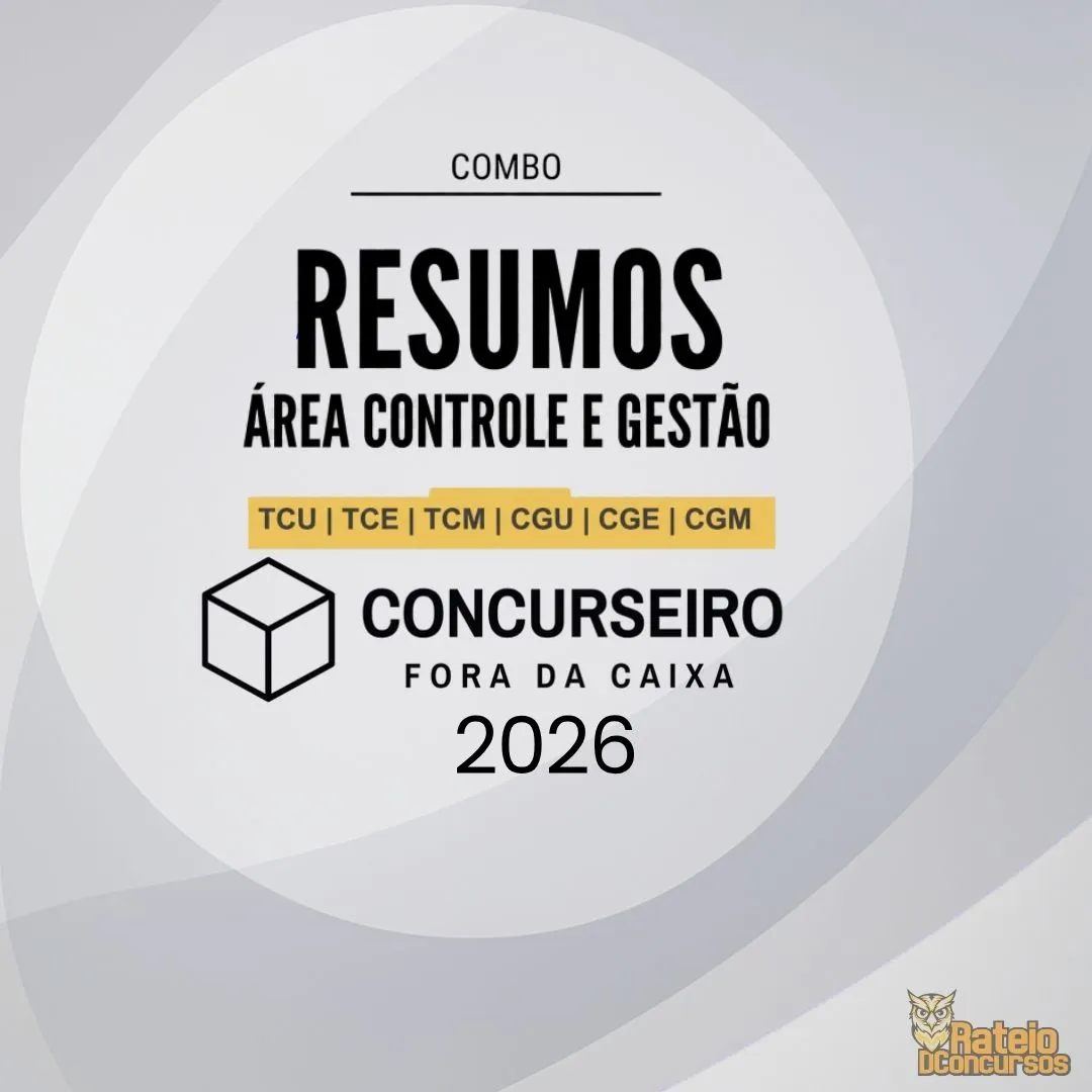 Combo – Área de Controle e Gestão - Concurseiro Fora da Caixa 2026 Combo – Área de Controle e Gestão - Concurseiro Fora da Caixa 2026