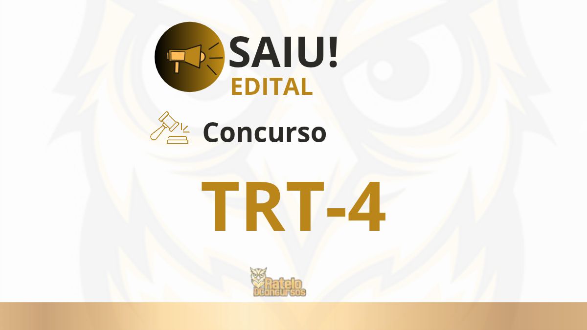 Concurso TRT 4 2026: edital publicado com salários de até R$ 16 mil Concurso TRT 4 2026: edital publicado com salários de até R$ 16 mil