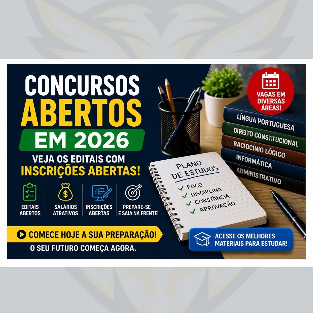 Concursos abertos em 2026: veja os editais com inscrições abertas agora